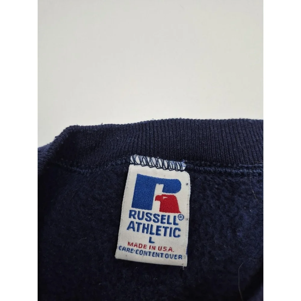 Vintage Michigan Wolverines Sweatshirt Mens Large Navy NCAA Basketball Russell